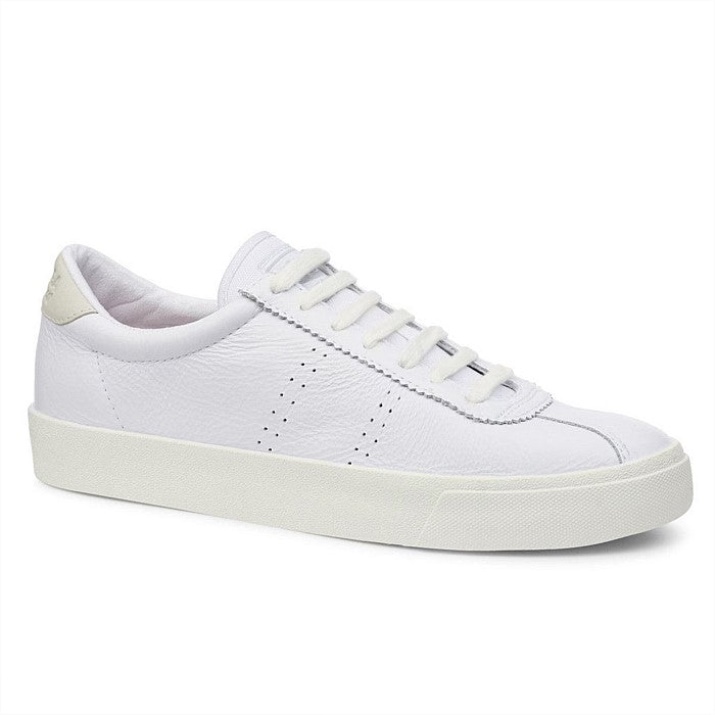 Superga 2843 Club S Comfort Cuero Blanco-blanco-beige Gesso
