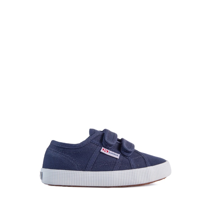 Superga 2750 Niños Correas Easylite Azul Marino-blanco