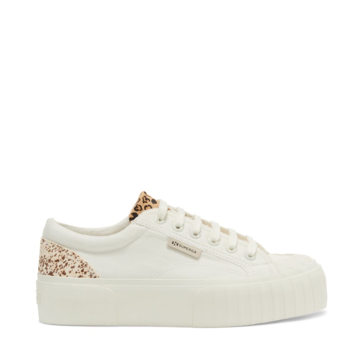 Superga 2631 Detalles De Pelo De Becerro Manchas De Leopardo Blanco