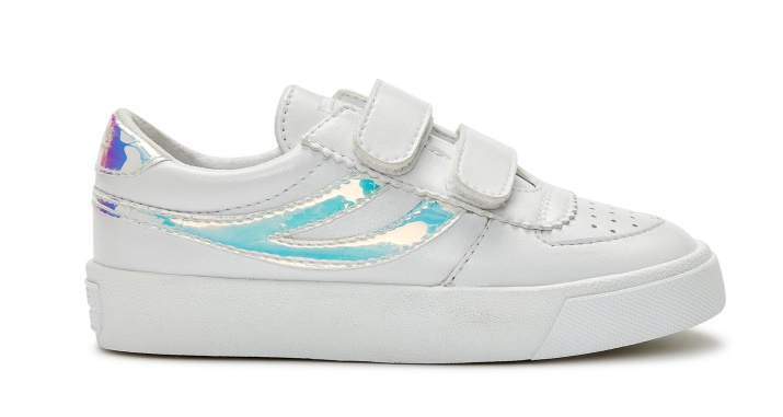 Superga 2846 Niños Seattle Correas Blanco Opalescente Opalescente