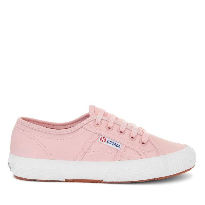 Superga 2750 Cuero Vegano Rosa-blanco Avorio