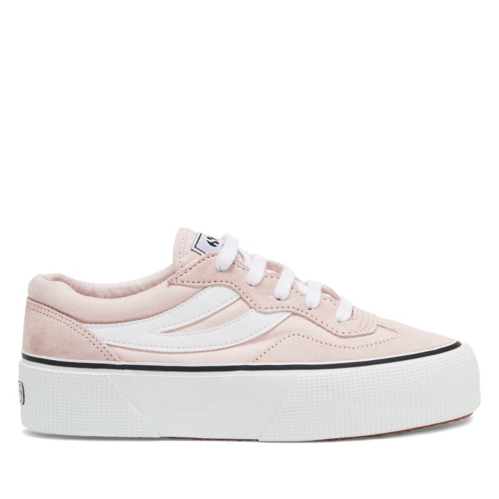 Superga 3041 Plataforma Colorblock Revolley Rosa Ish-blanco