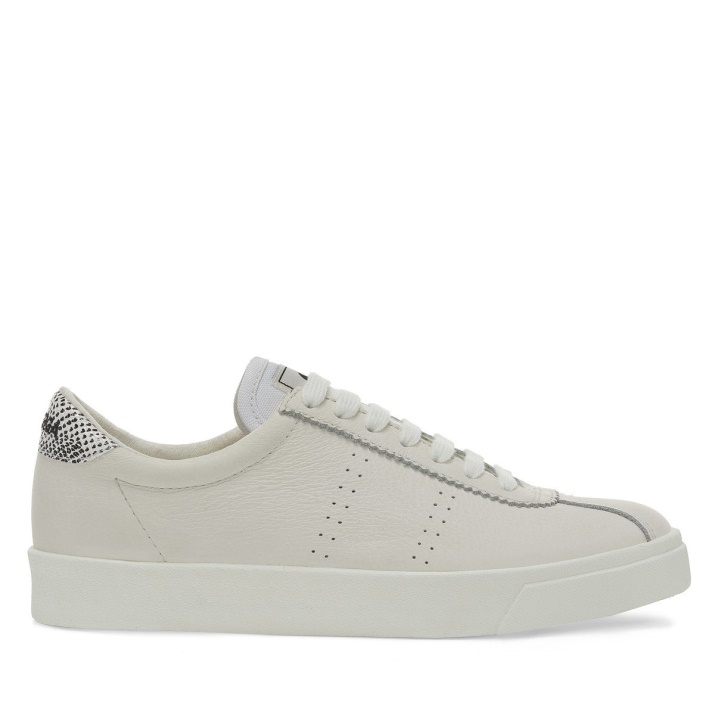 Superga 2843 Club S Micro Faux Serpiente Blanco Avorio Negro Serpiente