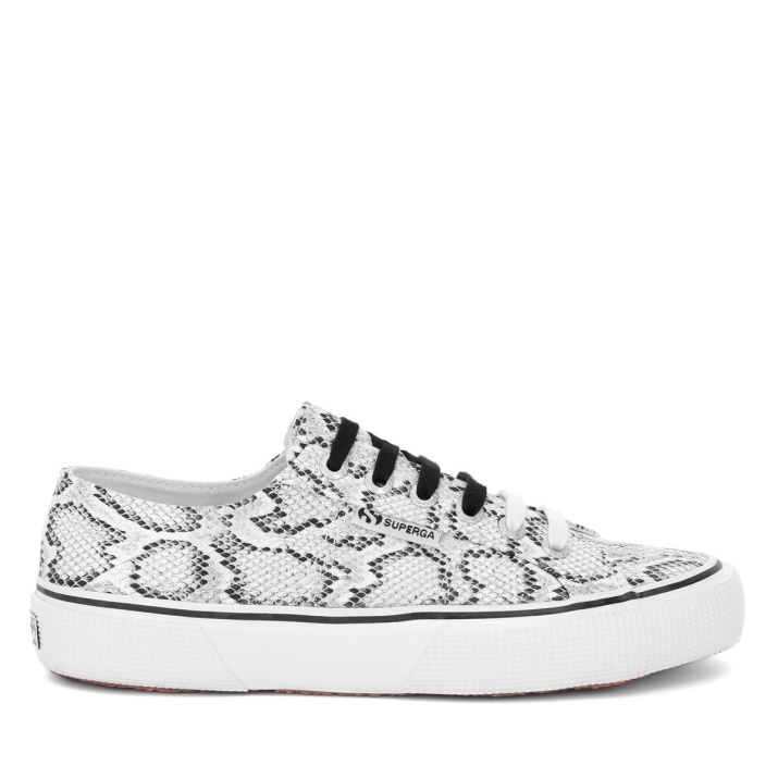 Superga 2490 Negrita Serpiente Blanco Negro Serpiente