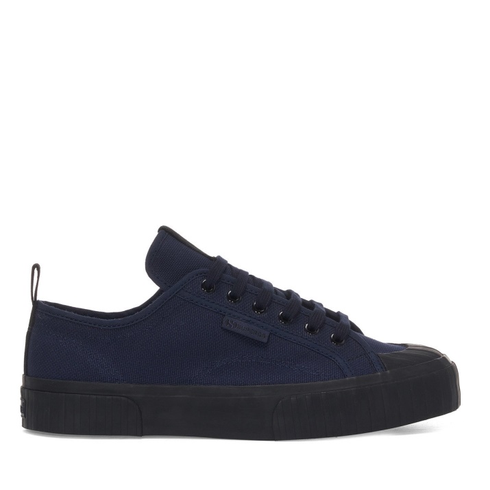 Superga 2630 Correa De Rayas Azul Marino-negro