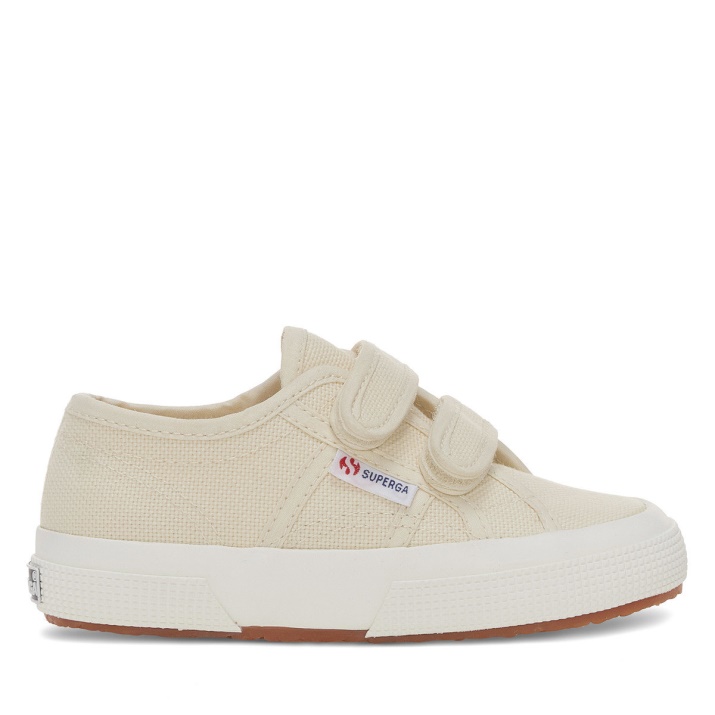 Superga 2750 Jstrap Classic Kids Beige Lt Eggshell - F Avorio