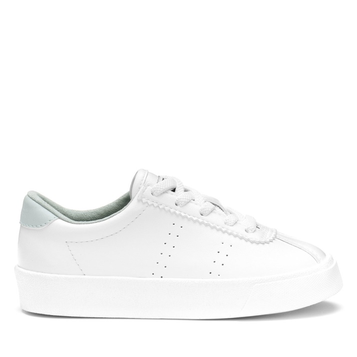 Superga 2843 Kids Club S Cuero Vegano Blanco-verde Iceberg